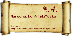 Marschalko Ajnácska névjegykártya